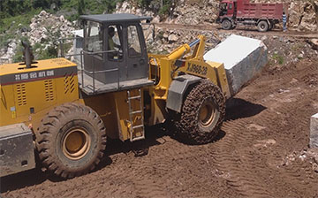 xiajin xe nâng tải mỏ đá làm việc đá cẩm thạch đá granit khối thiết bị xử lý